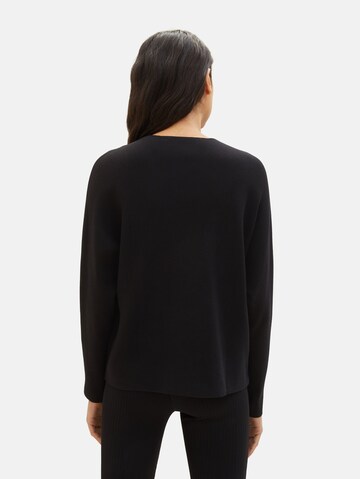 TOM TAILOR DENIM Pullover 'Mock' in Schwarz