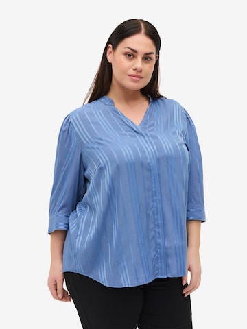 Zizzi Blouse 'Xinea' in Blauw: voorkant