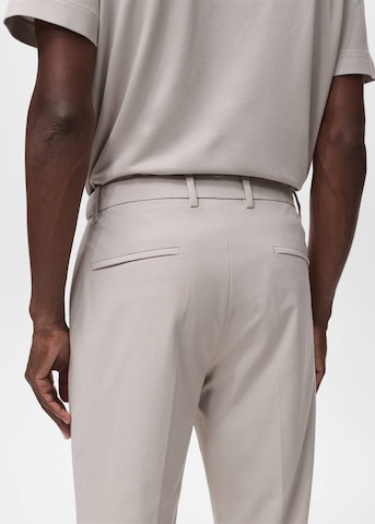 MANGO MAN Slim fit Pleated Pants 'Zurich' in Beige
