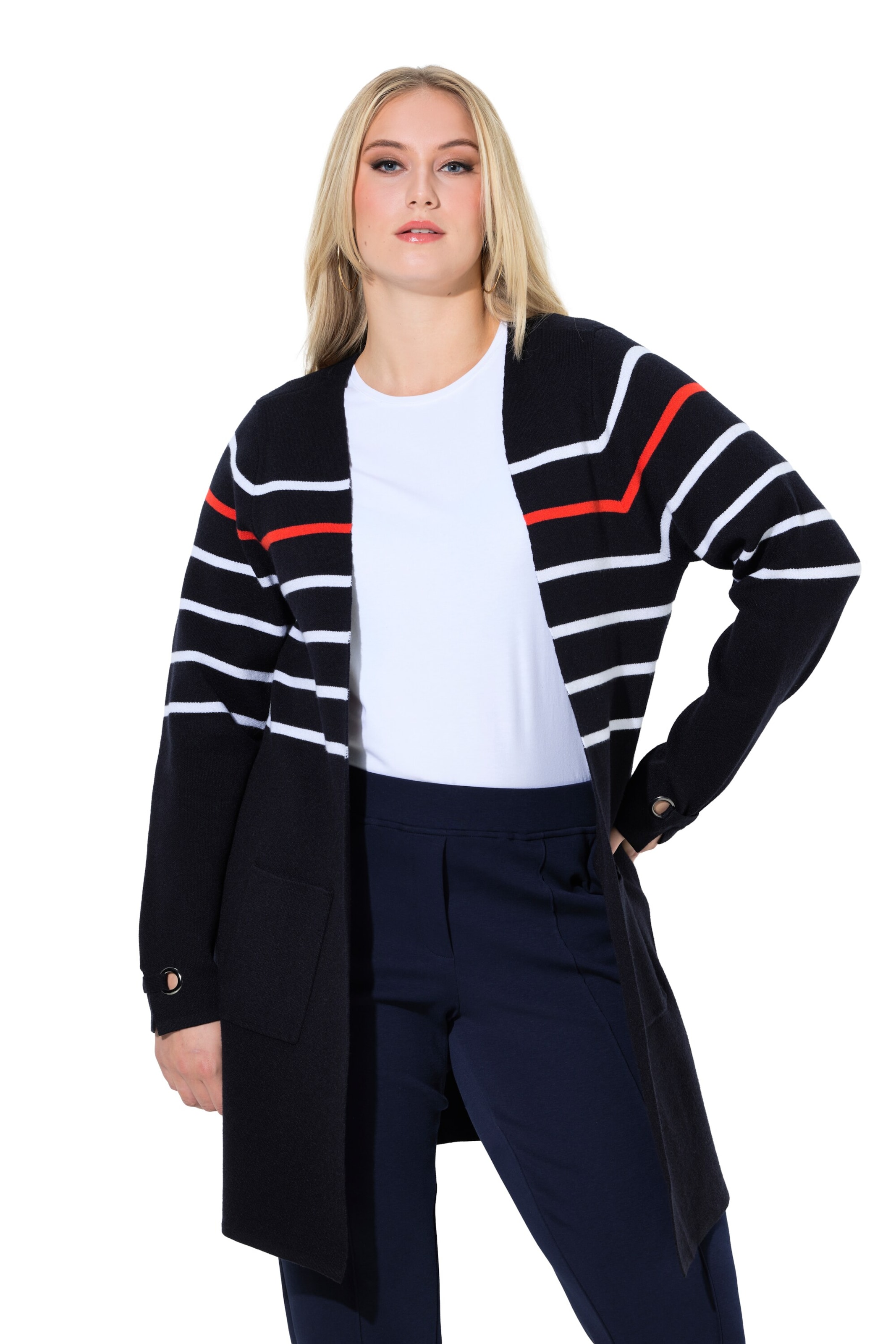 Ulla Popken Strickjacke in Schwarz: Vorderseite