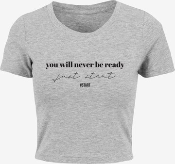 Merchcode T-Shirt 'Just Start' in Grau: predná strana