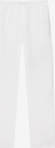 Pull&Bear Wide leg Trousers in White: front