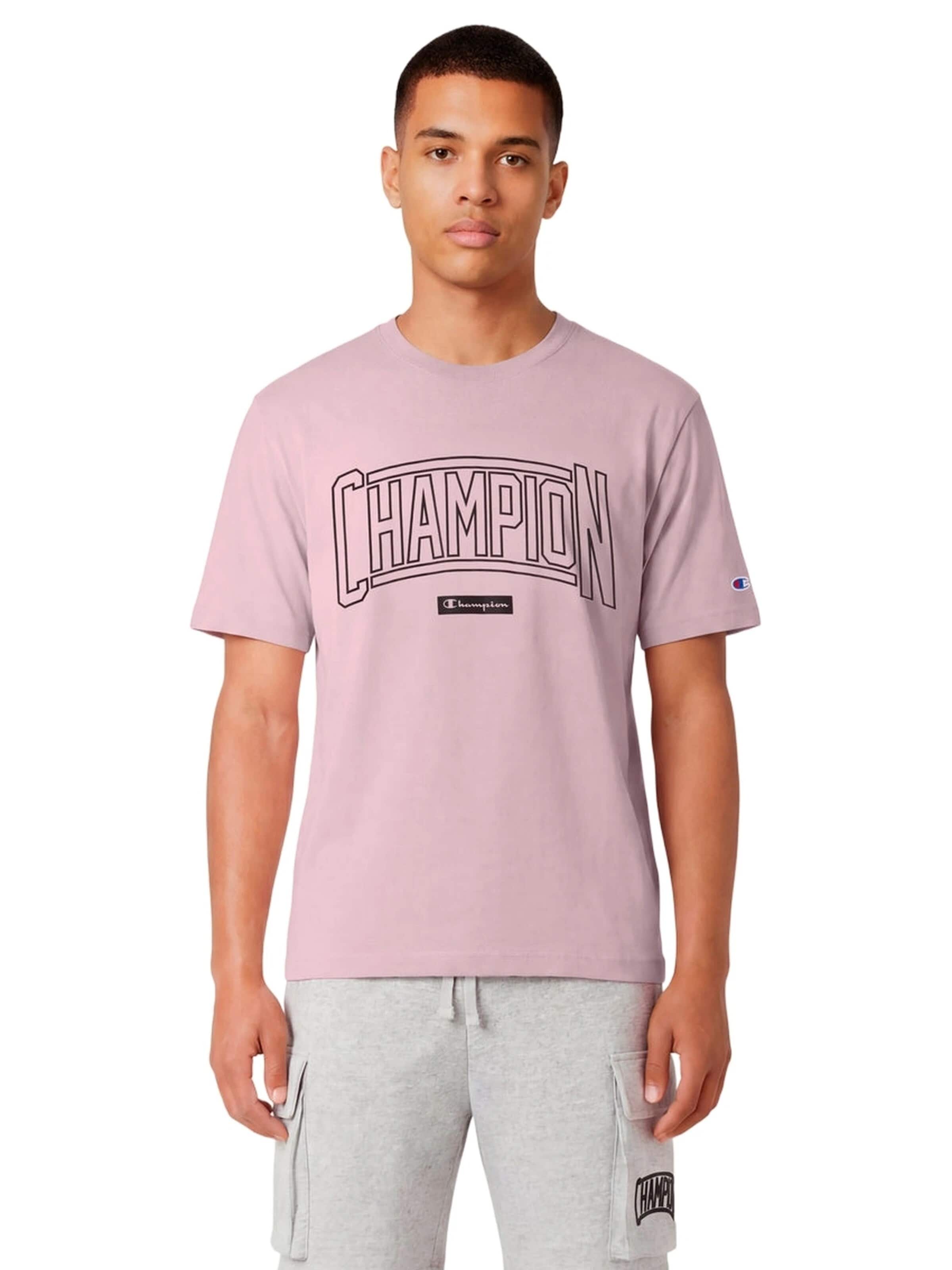 Champion -DO NOT USE- - Camiseta 'Camiseta champion rosa puff print crewneck tee' en rosa: frente
