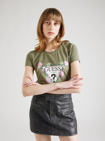 T-shirt GUESS en vert : devant