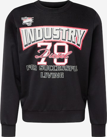 DIESEL Sweatshirt 'GINN' in Black: front