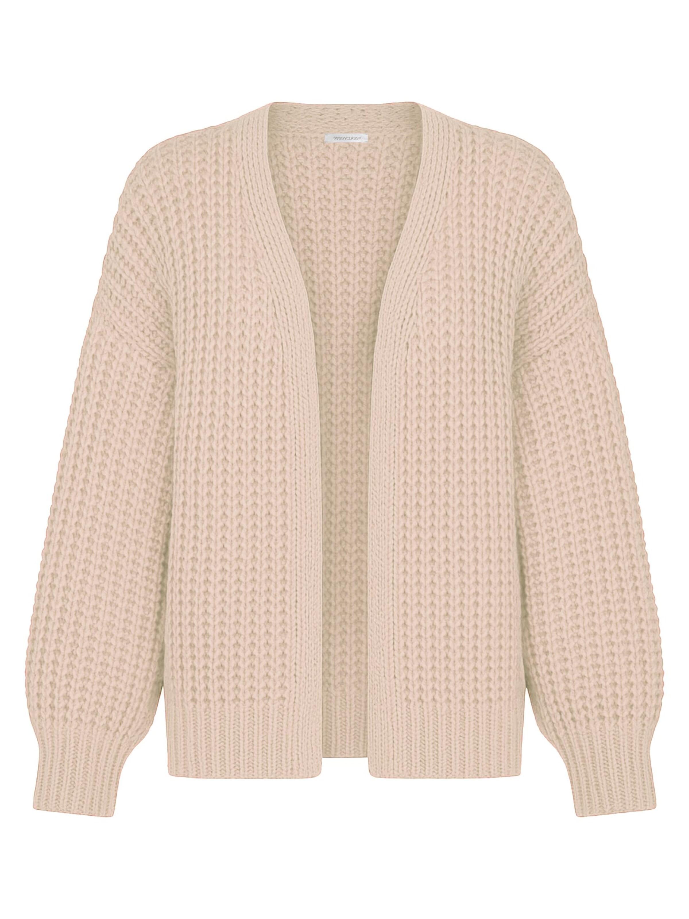 SASSYCLASSY Oversizestrickjacke‌‌ in Beige: Vorderseite