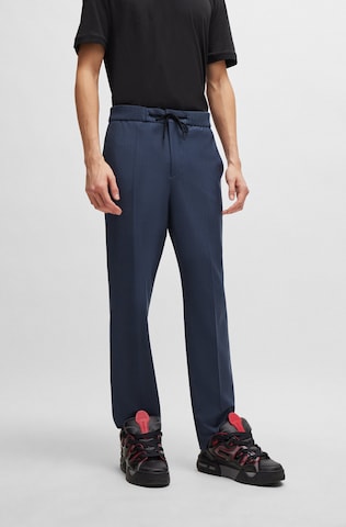 HUGO Red Slim fit Pleated Pants 'Howie' in Blue: front