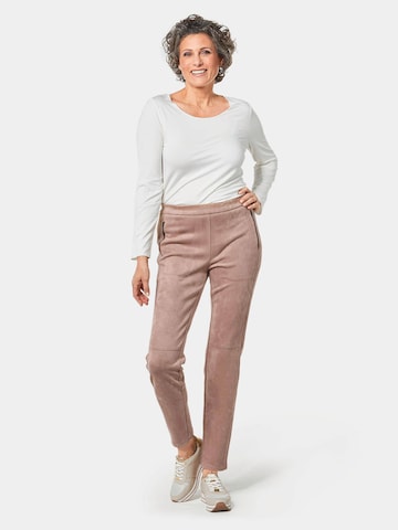 Coupe slim Pantalon 'Louisa' Goldner en marron