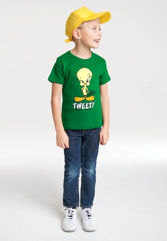 LOGOSHIRT Shirt 'Tweety - I Hate Pussycats Vogel' in Groen