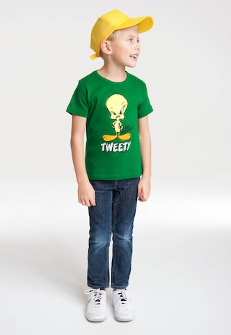 LOGOSHIRT Shirt 'Tweety - I Hate Pussycats Vogel' in Groen