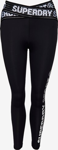 Superdry Skinny Sportbroek 'Core' in Zwart: voorkant