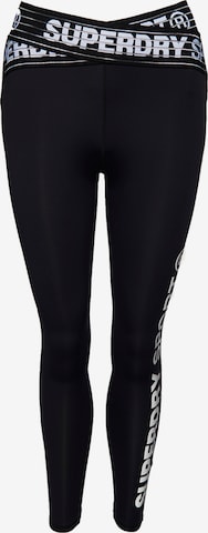 Skinny Pantaloni sport 'Core' de la Superdry pe negru: față