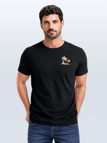 Neverless Shirt 'Palme' in Black: front