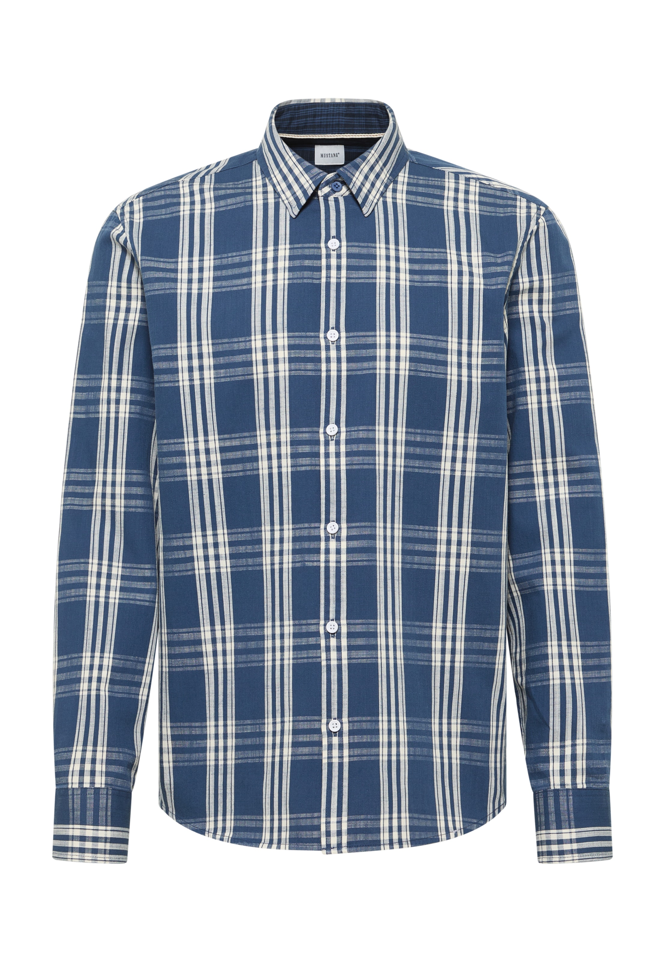 MUSTANG Regular fit Button Up Shirt ' Style Elmore ' in Blue: front