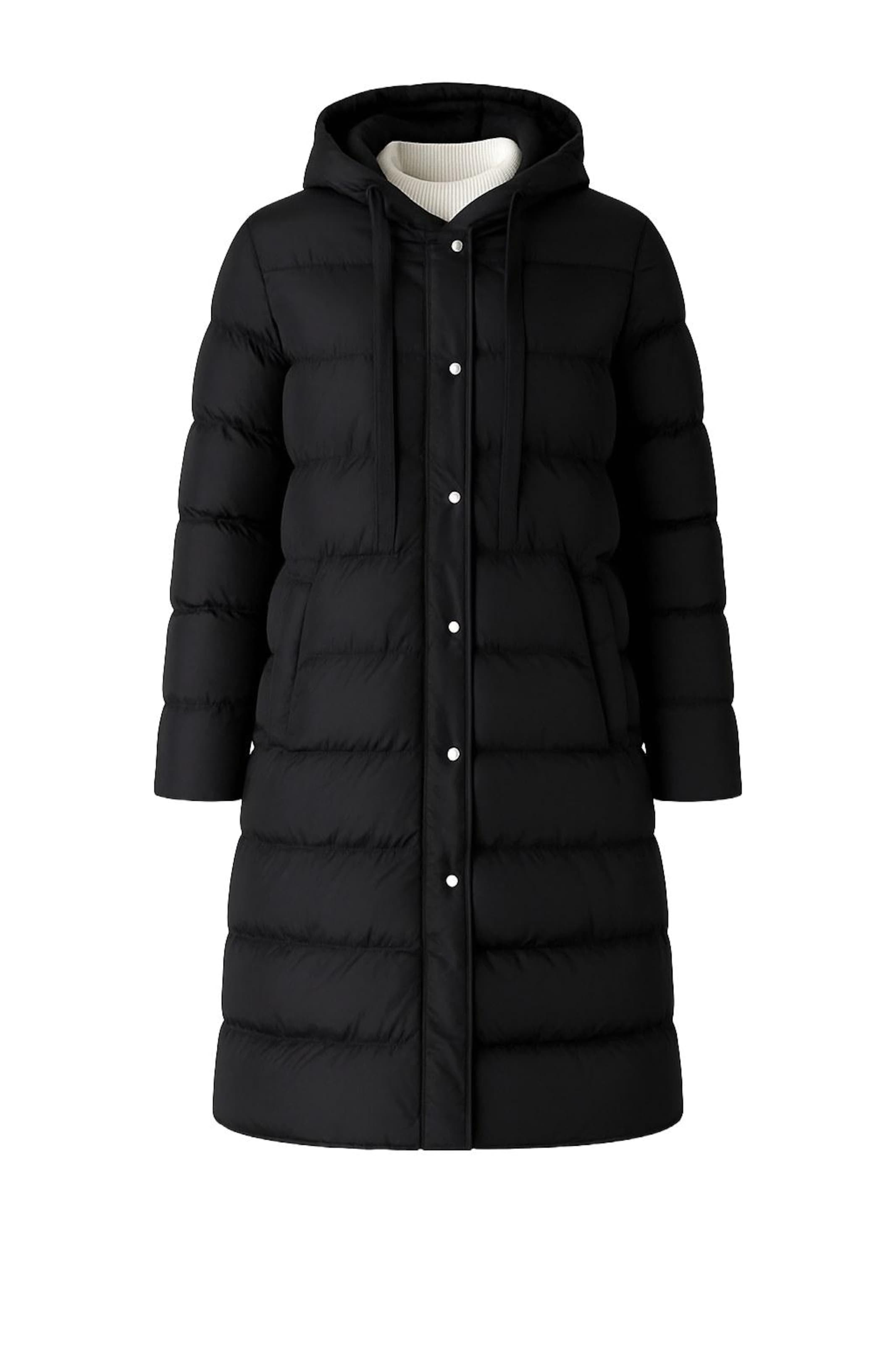 MODAMIHRAM Wintermantel in Schwarz: Vorderseite