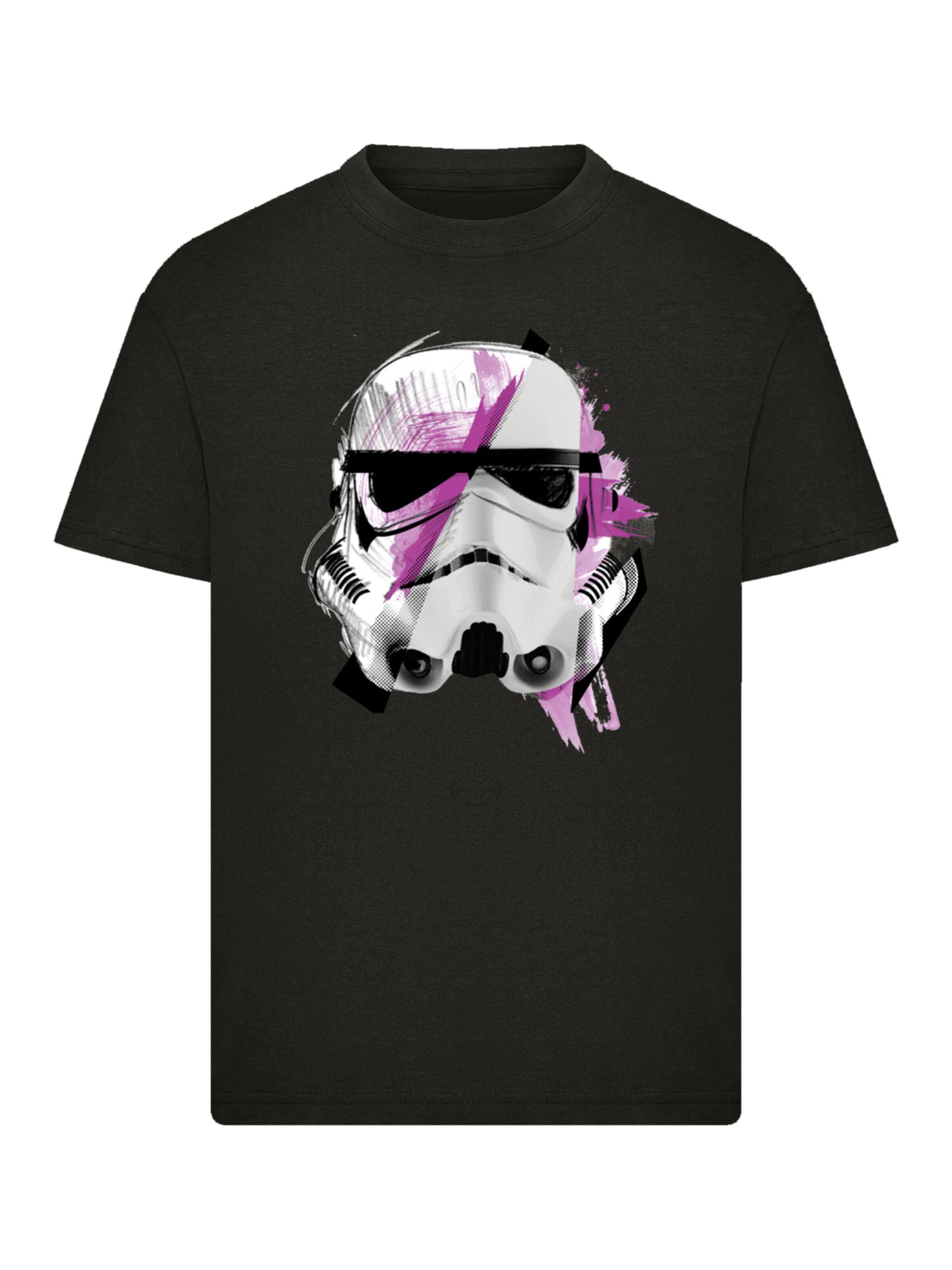 F4NT4STIC Shirt 'Star Wars Stormtrooper Command Sketch' in Zwart: voorkant