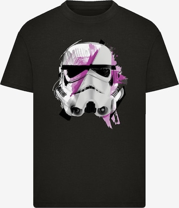 F4NT4STIC Shirt 'Star Wars Stormtrooper Command Sketch' in Zwart: voorkant