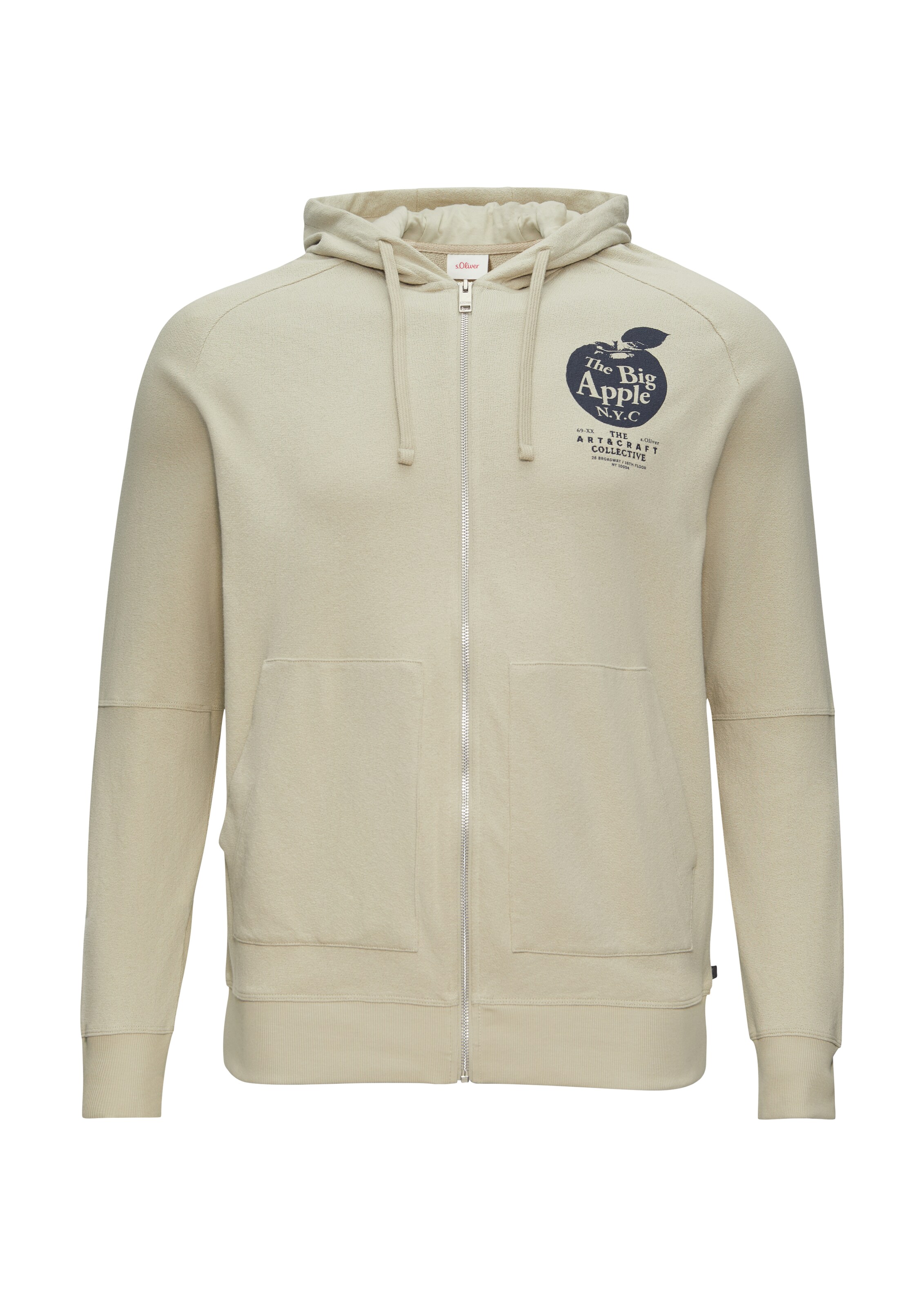 s.Oliver Red Label Big & Tall Sweatjacke in Beige: Vorderseite
