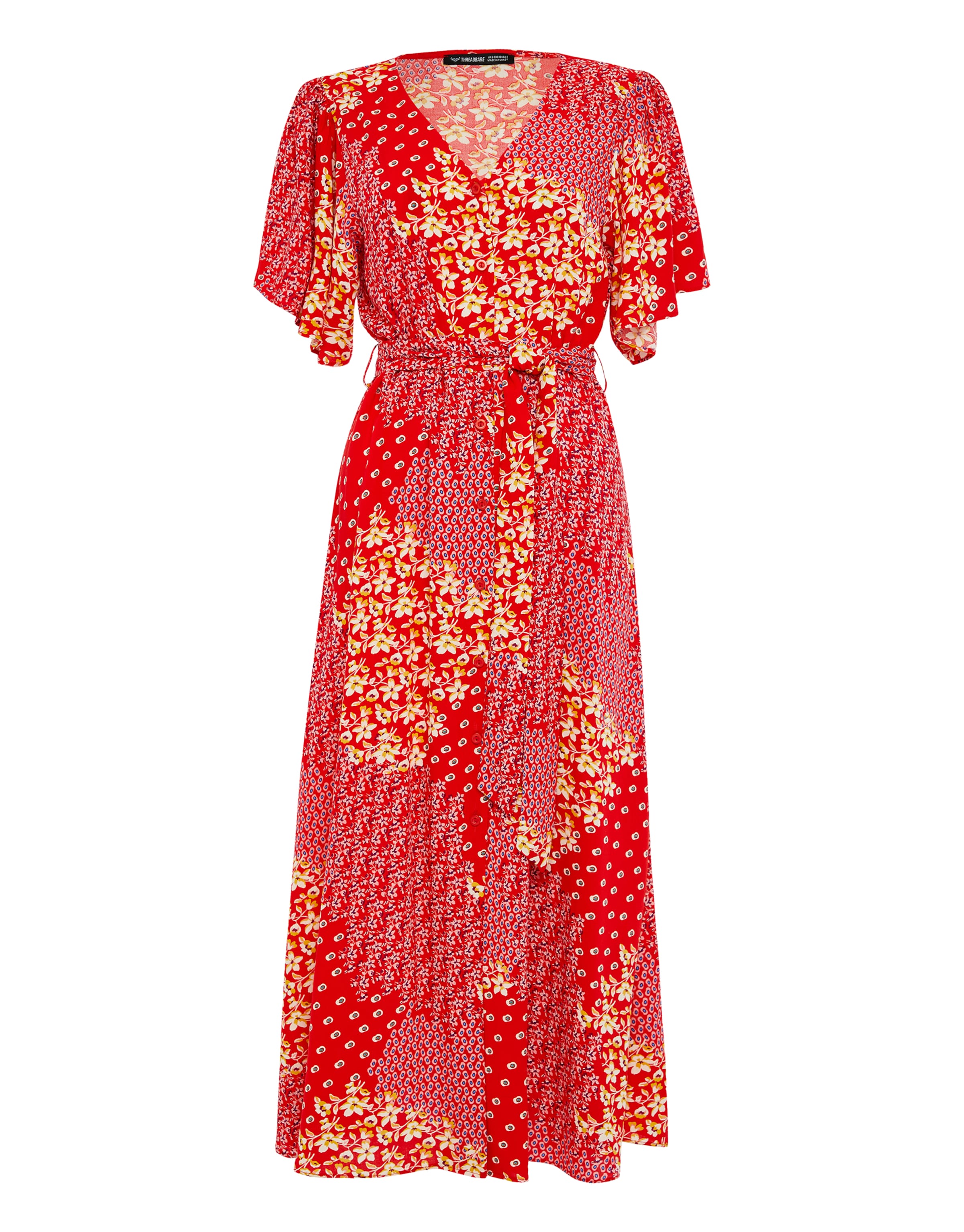 Threadbare Kleid 'Fruit' in Rot: Vorderseite