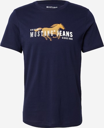 MUSTANG Koszulka 'AUSTIN' w kolorze niebieski: przód