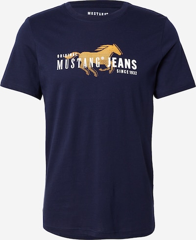 Marškinėliai 'AUSTIN' iš MUSTANG, spalva – tamsiai mėlyna / aukso geltonumo spalva / balta, Prekių apžvalga