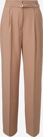 COMMA Wide leg Pleated Pants in Brown: front