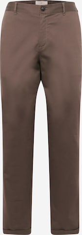 Coupe slim Pantalon chino Les Deux en marron : devant