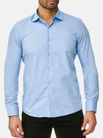 Reslad Slim fit Button Up Shirt 'RS7002' in Blue: front