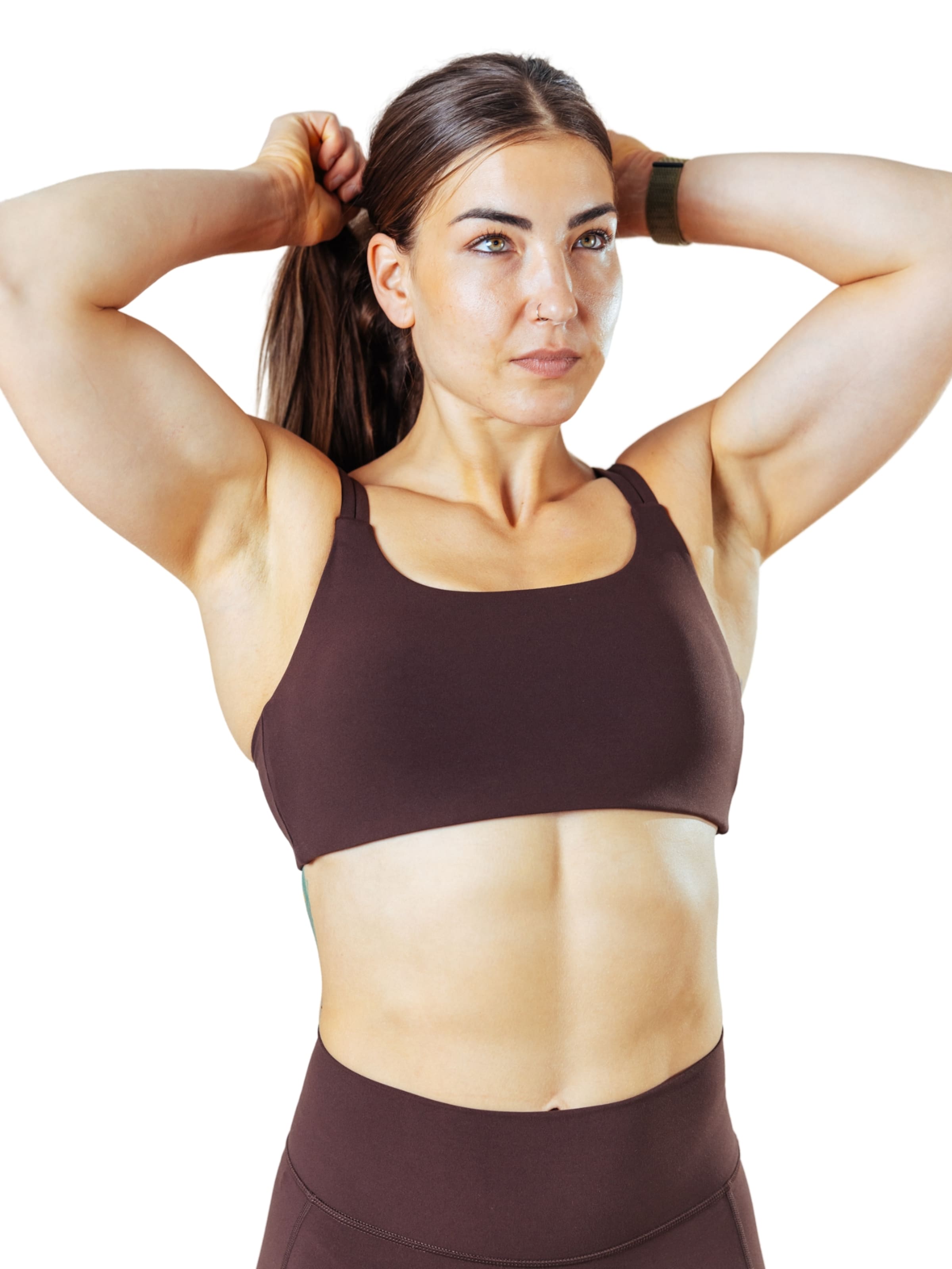 Lifters - Sujeción media Sujetador deportivo 'Compete' en marrón: frente