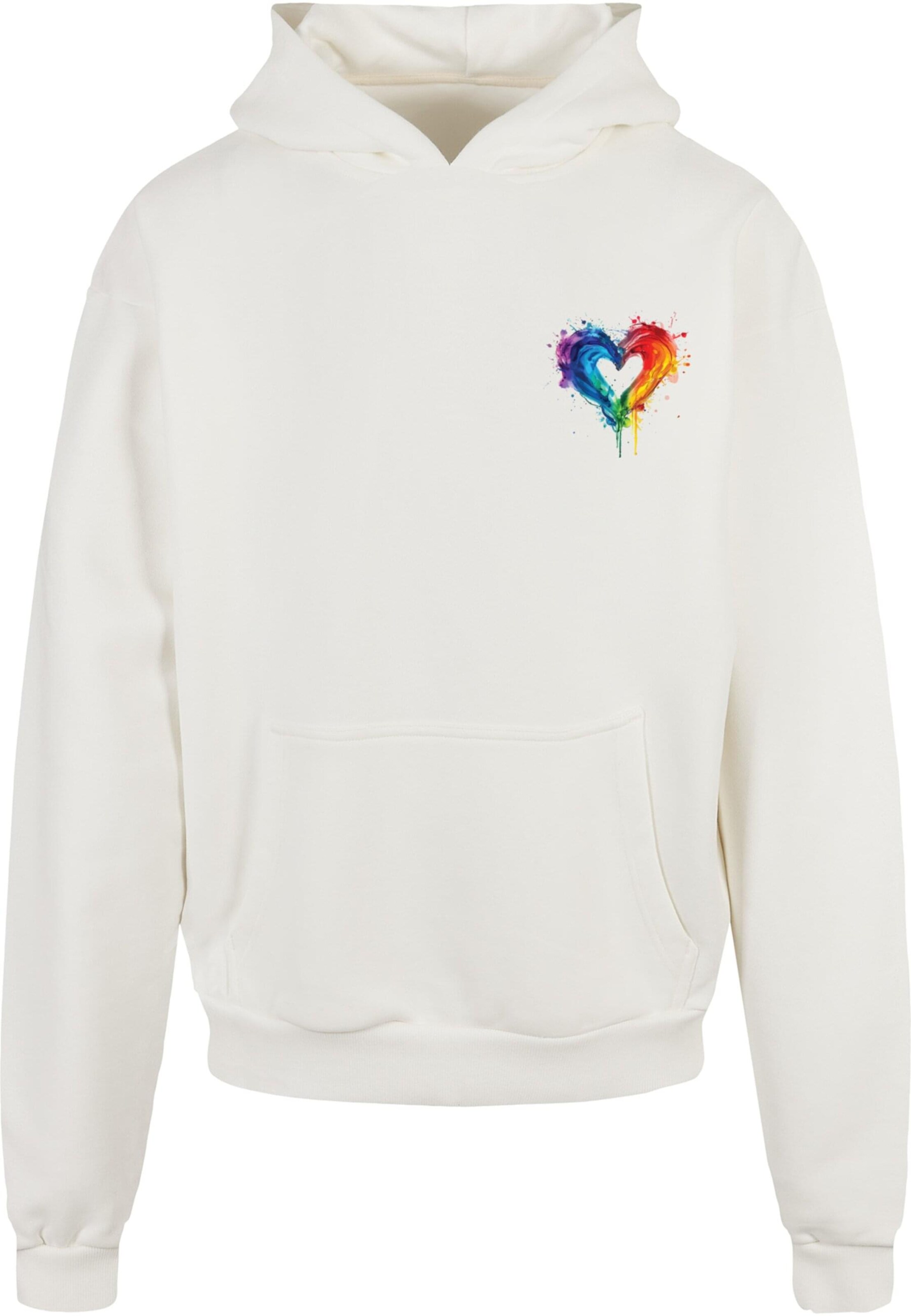Merchcode Sweatshirt 'Pride Splash' in White: front