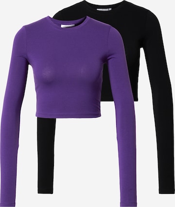 purpurinė WEEKDAY Marškinėliai: priekis