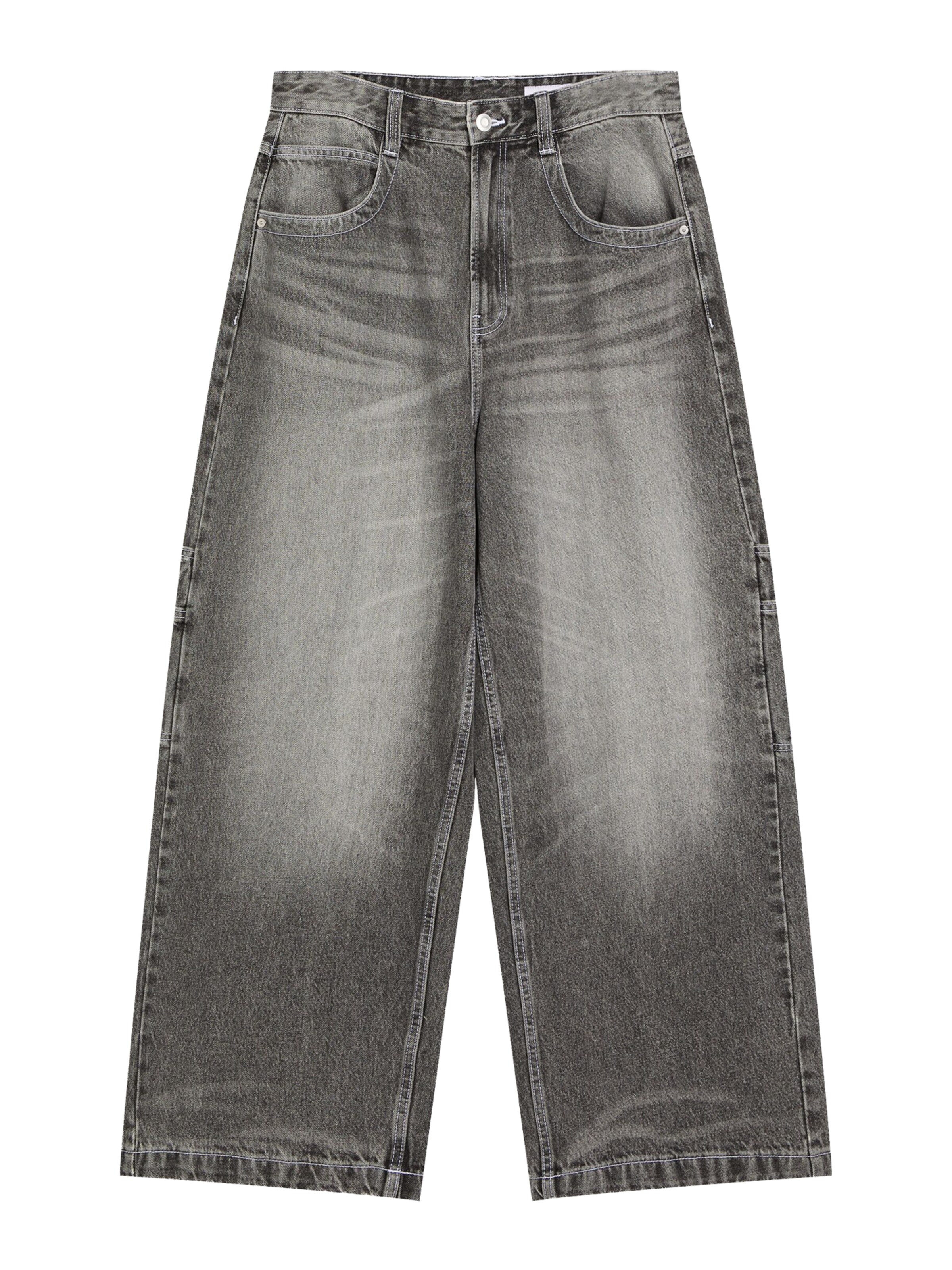 Bershka Baggy Džínsy - Sivá: predná strana