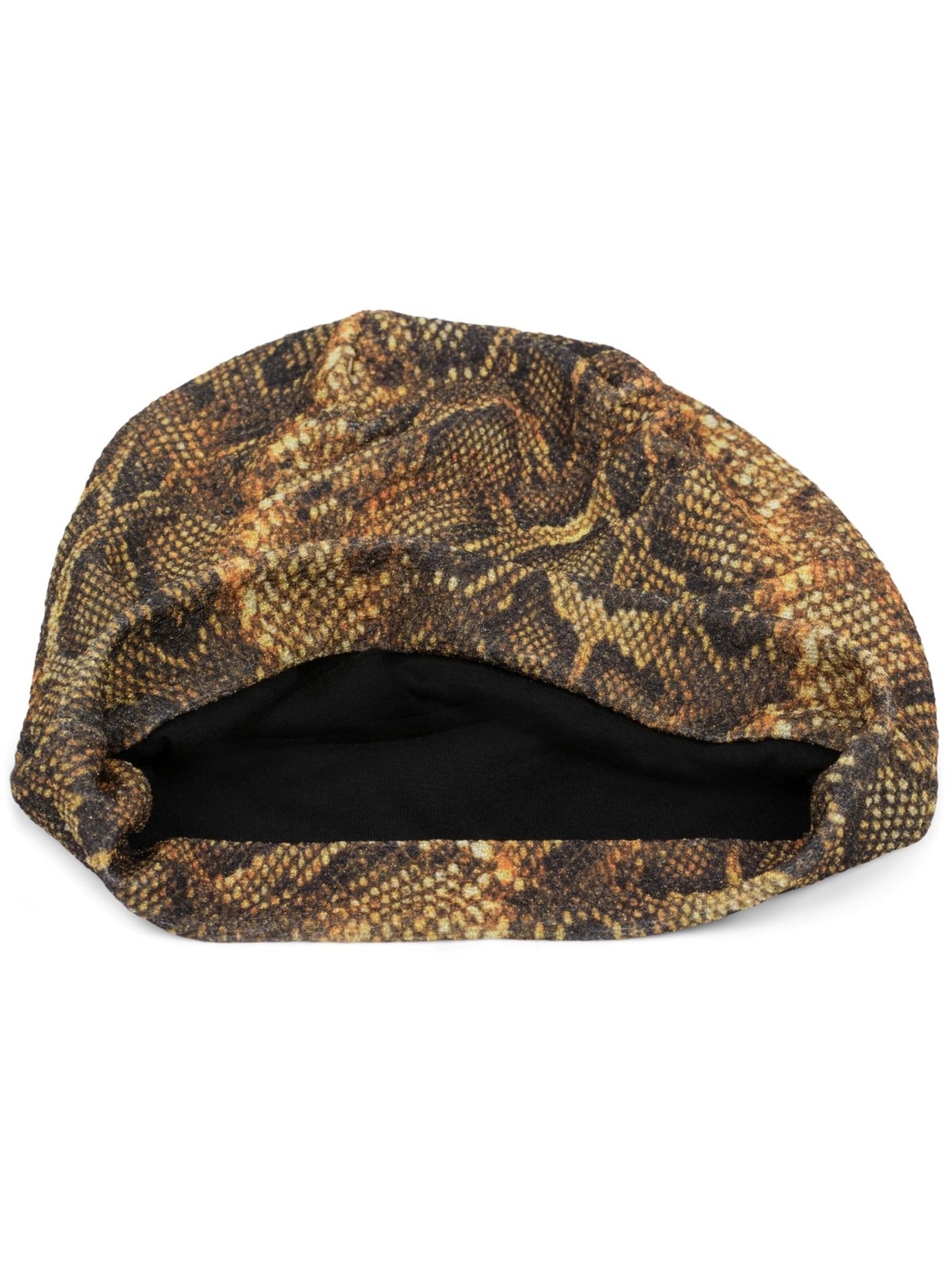 styleBREAKER Mütze 'Beanie Mütze Glitzer Schlangen Muster'‌‌‌‌‌‌ in Gelb