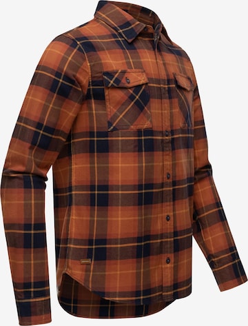 Ragwear Regular fit Button Up Shirt 'Checki' in Brown