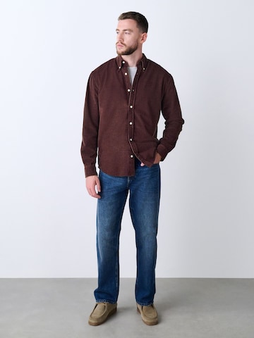 Next Regular fit Button Up Shirt in Red