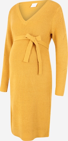 Mamalicious Curve Knitted dress 'Lina' in Yellow: front