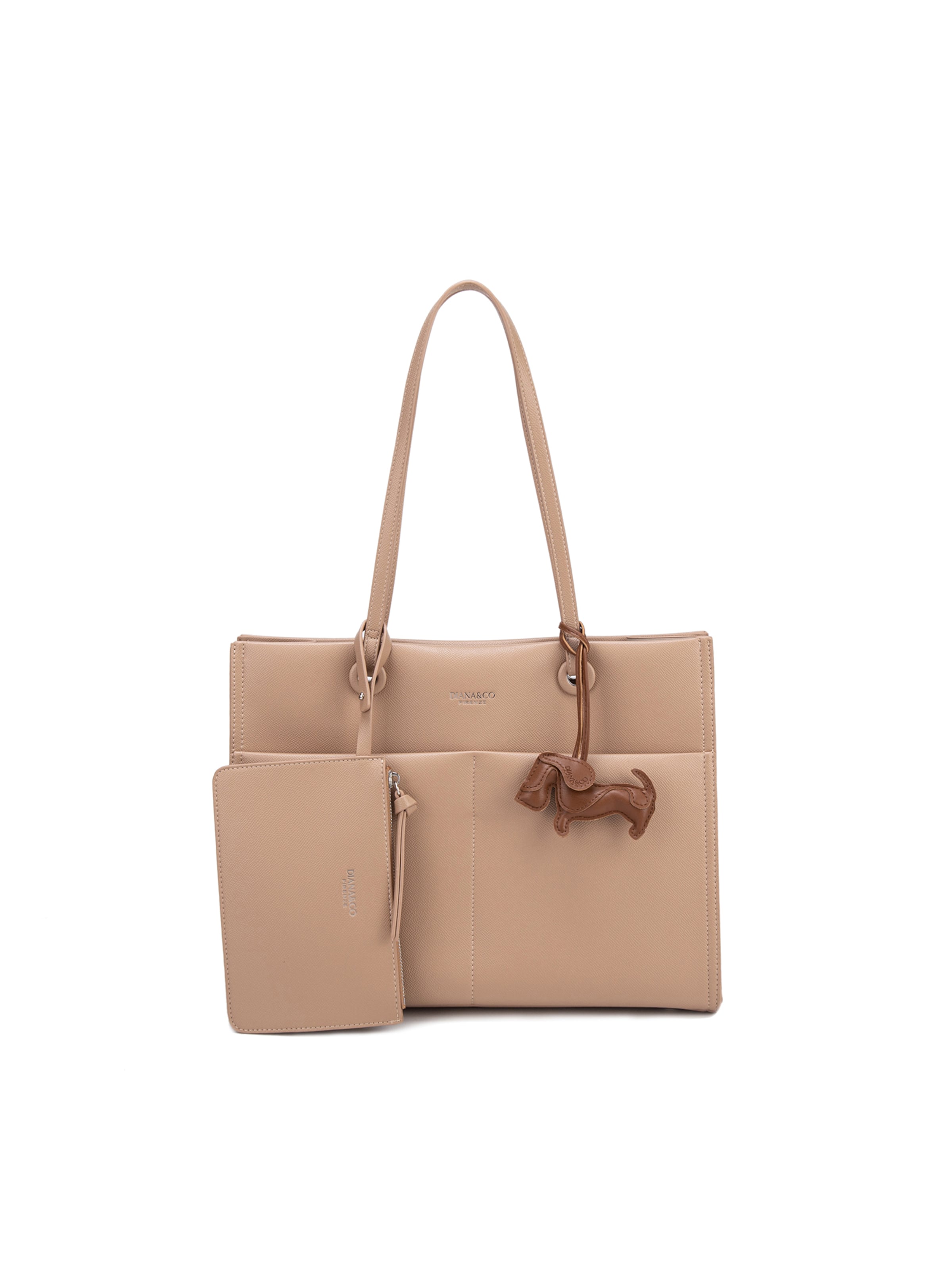 Shopper 'Borsa Shopper Donna Elora Lux - Pelle Vegana PU, Chiusura Magnetica' di Diana&Co. in marrone: frontale