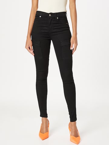 Skinny Jeans cargo 'Lexy' Dr. Denim en noir : devant