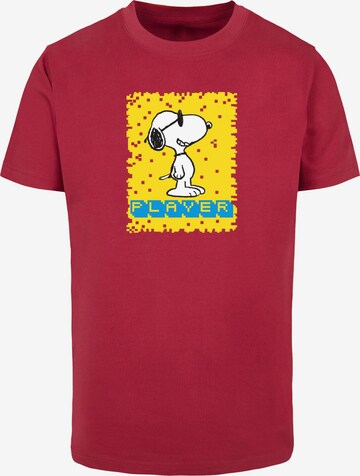 Merchcode Shirt 'Peanuts - Player' in Rood: voorkant