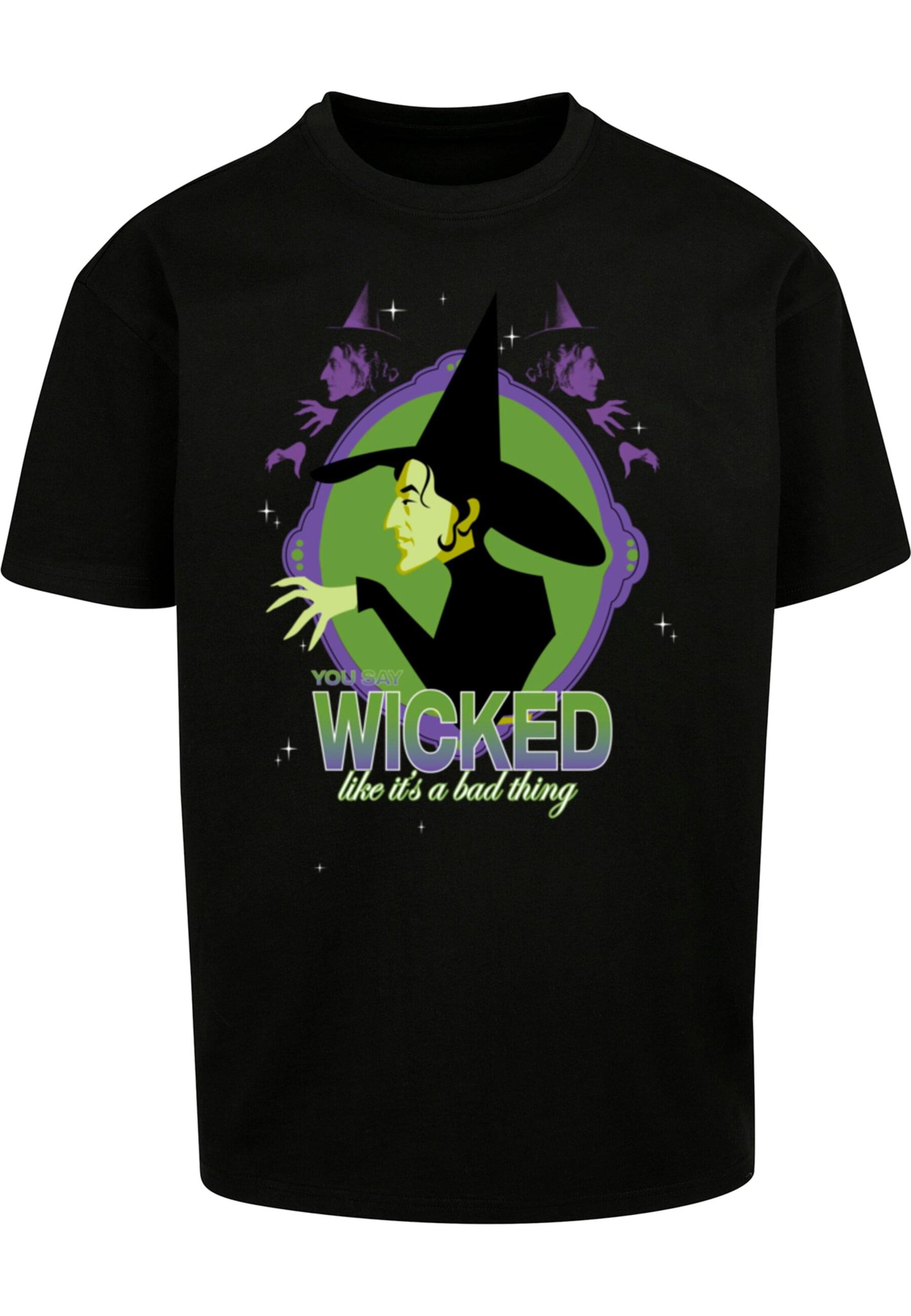 ABSOLUTE CULT Shirt 'The Wizard of Oz - Wicked' in Zwart: voorkant