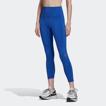 ADIDAS BY STELLA MCCARTNEY Skinny Workout Pants in Blue: front