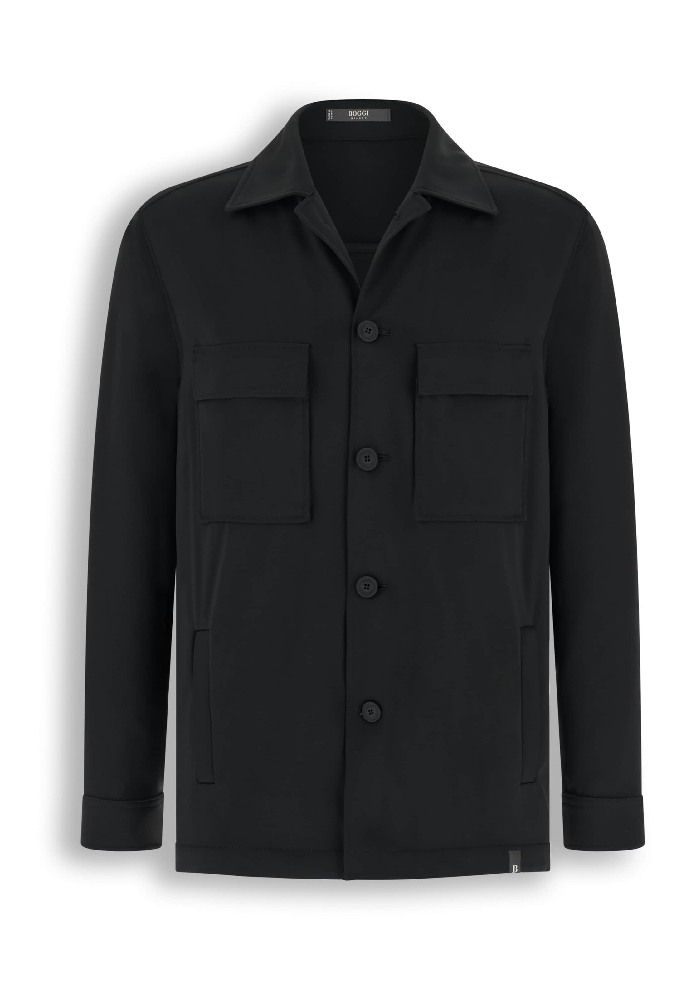 Boggi Milano Button Up Shirt in Black: front