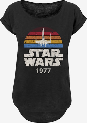 F4NT4STIC Shirt 'Star Wars X-Wing Trip 1977' in Zwart: voorkant