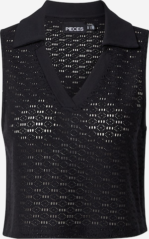 PIECES Knitted Top in Black: front