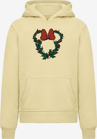 ABSOLUTE CULT Sweatshirt 'Minnie Mouse - Xmas Wreath' in Yellow: front