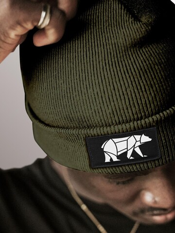 Neverless Beanie 'Bär Lineart Polygon' in Green