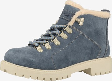 Darkwood Lace-Up Ankle Boots in Blue: front