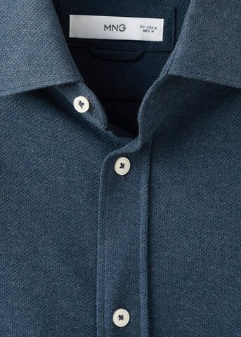 MANGO MAN Regular fit Button Up Shirt 'Pique' in Blue