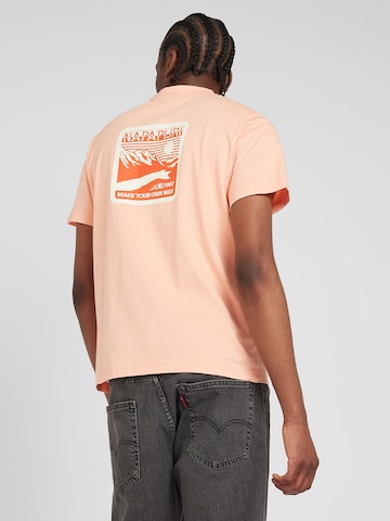 Tricou 'GOUIN' de la NAPAPIJRI pe portocaliu: față