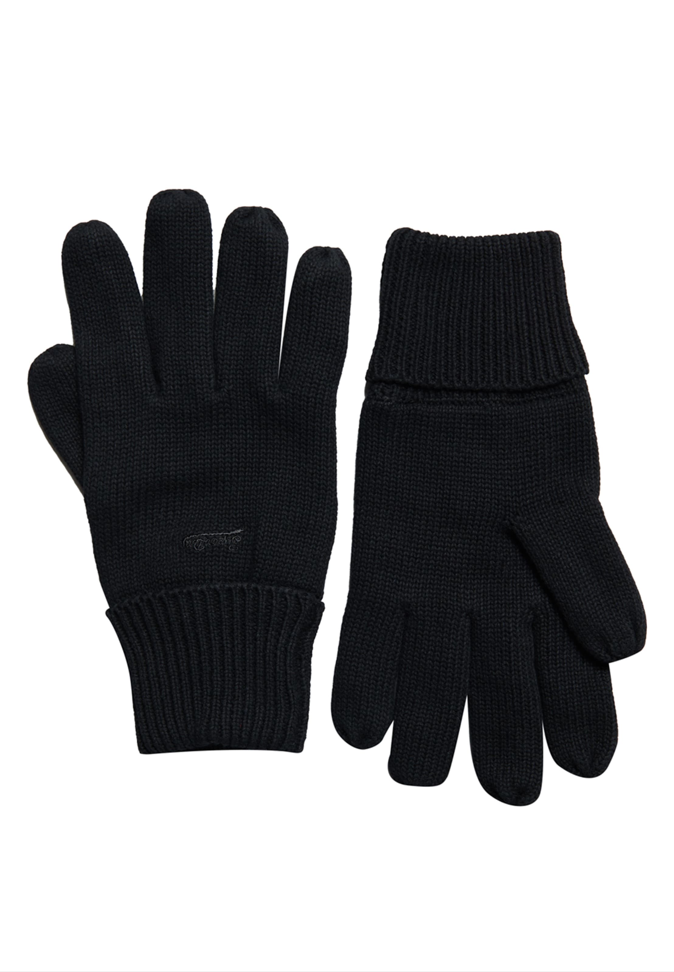 juoda Superdry & Co Pirštuotos pirštinės: priekis